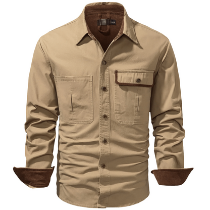 Men's Shirt Jacket Dual-Tone Cotton