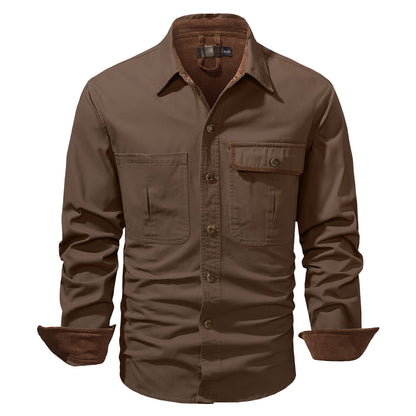 Men's Shirt Jacket Dual-Tone Cotton
