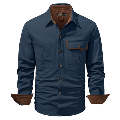 Men's Shirt Jacket Dual-Tone Cotton