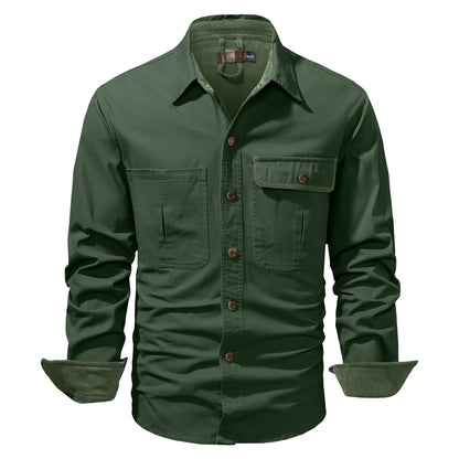 Men's Shirt Jacket Dual-Tone Cotton