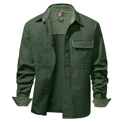 Men's Shirt Jacket Dual-Tone Cotton
