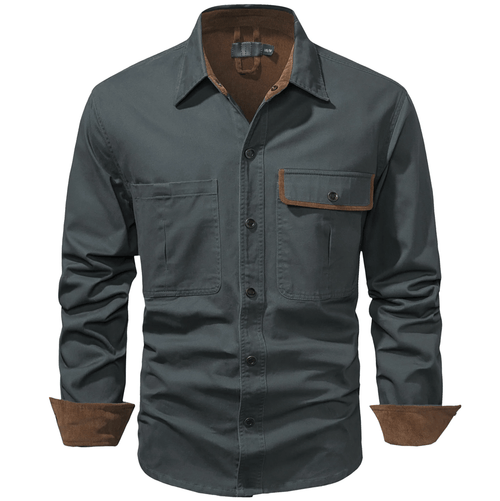Men's Shirt Jacket Dual-Tone Cotton