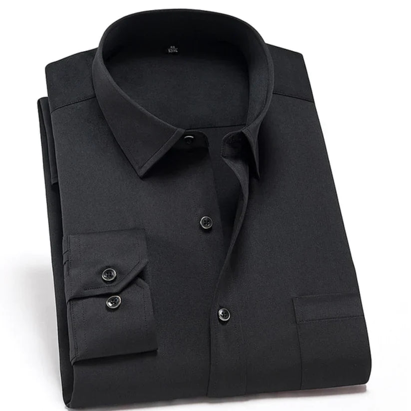 Men's Shirt Wrinkle-Free Stretch Material Modern Comfort