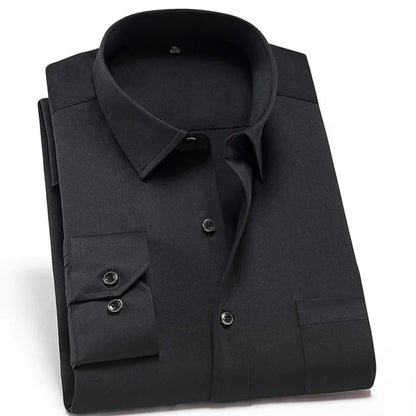 Men's Shirt Wrinkle-Free Stretch Material Modern Comfort