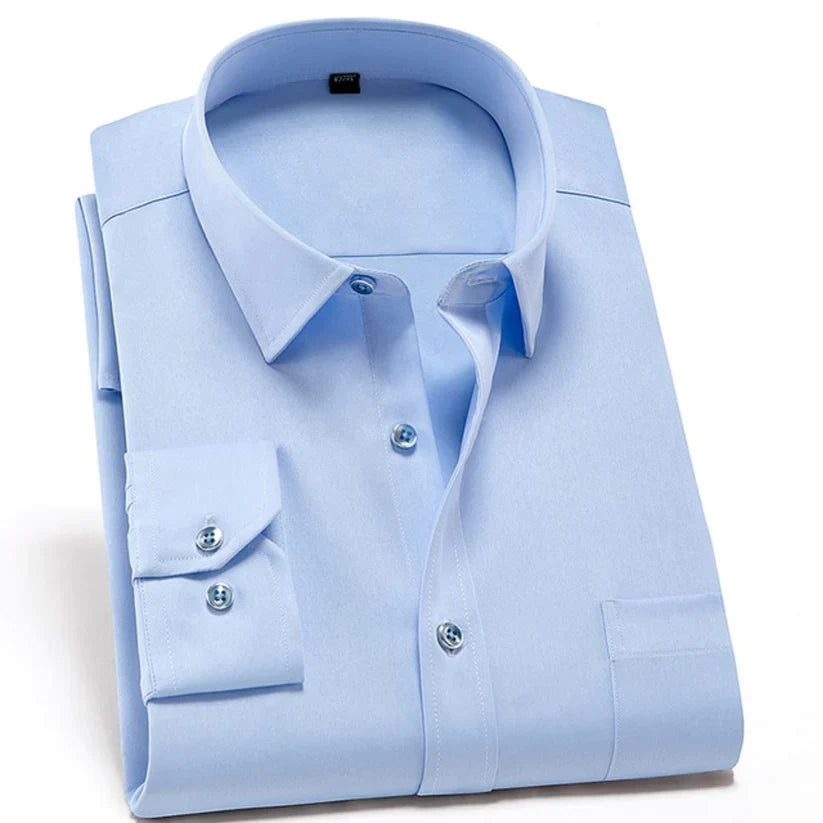 Men's Shirt Wrinkle-Free Stretch Material Modern Comfort