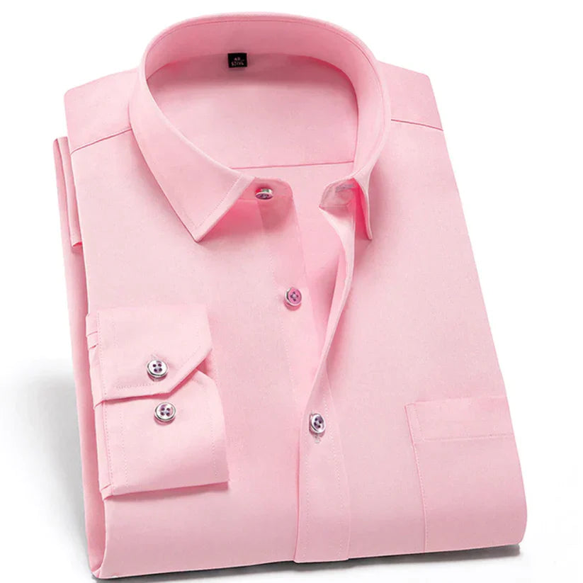 Men's Shirt Wrinkle-Free Stretch Material Modern Comfort