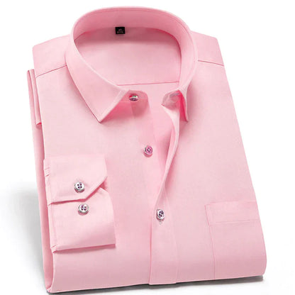 Men's Shirt Wrinkle-Free Stretch Material Modern Comfort