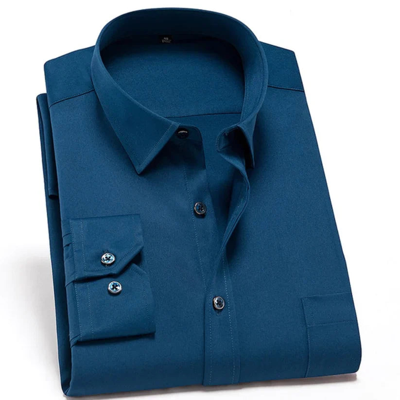 Men's Shirt Wrinkle-Free Stretch Material Modern Comfort