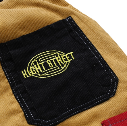 Men's Short Pants Casual Cotton with Colour Patches