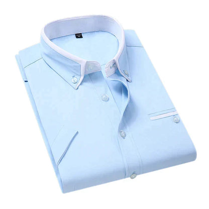 Men's Short-Sleeve Shirt Classic Cotton Polyester