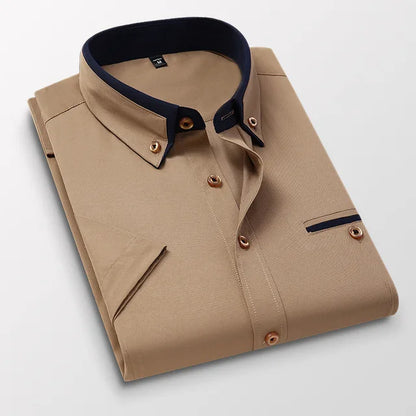 Men's Short-Sleeve Shirt Classic Cotton Polyester