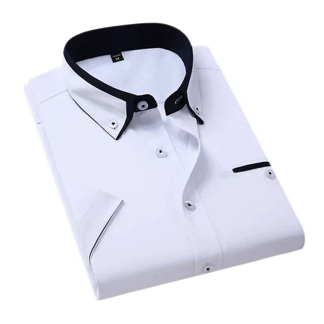 Men's Short-Sleeve Shirt Classic Cotton Polyester