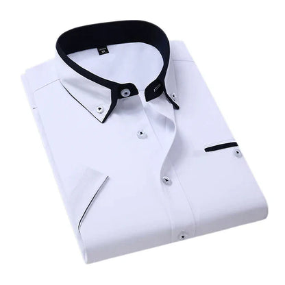 Men's Short-Sleeve Shirt Classic Cotton Polyester