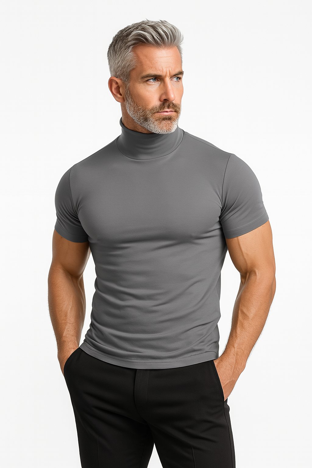 Men's Short-sleeved Turtleneck Modern