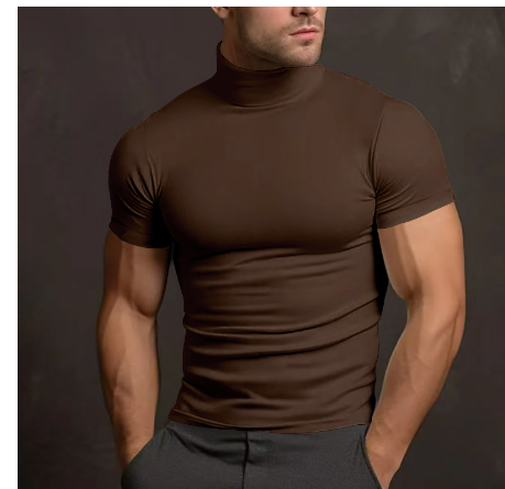 Men's Short-sleeved Turtleneck Modern