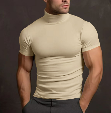 Men's Short-sleeved Turtleneck Modern