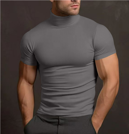 Men's Short-sleeved Turtleneck Modern