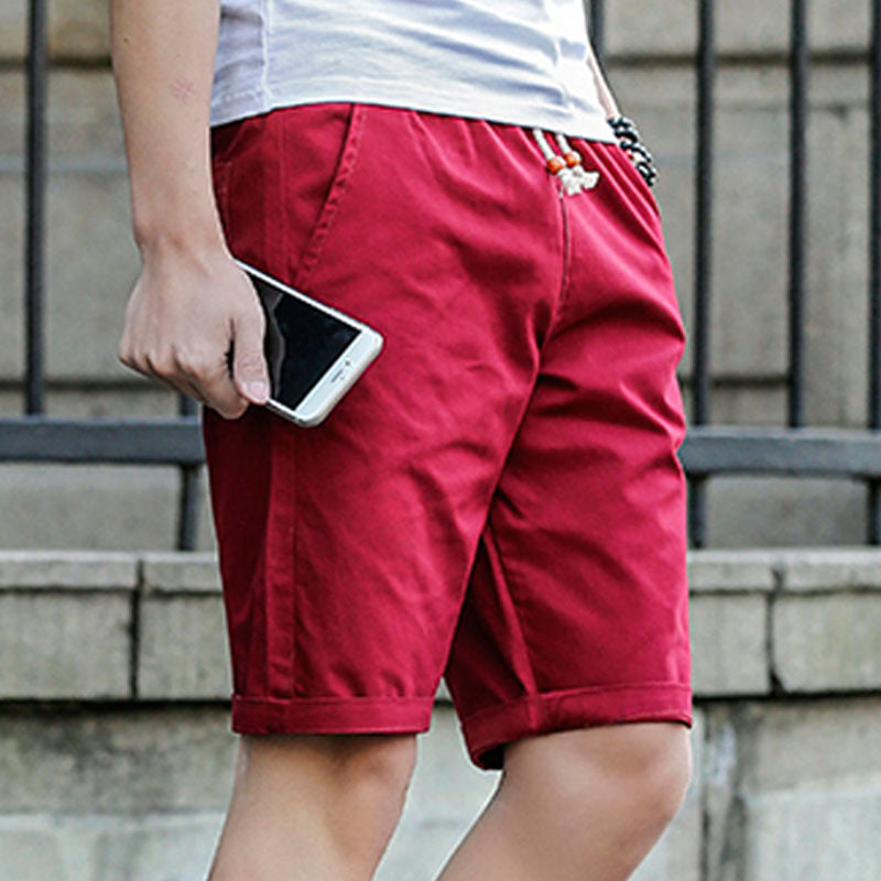 Men's Shorts Breathable Cotton Casual with Drawstring Fastening