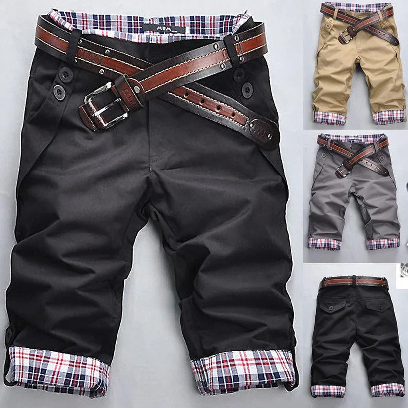 Men's Shorts Cargo Style Cotton With Practical Pockets