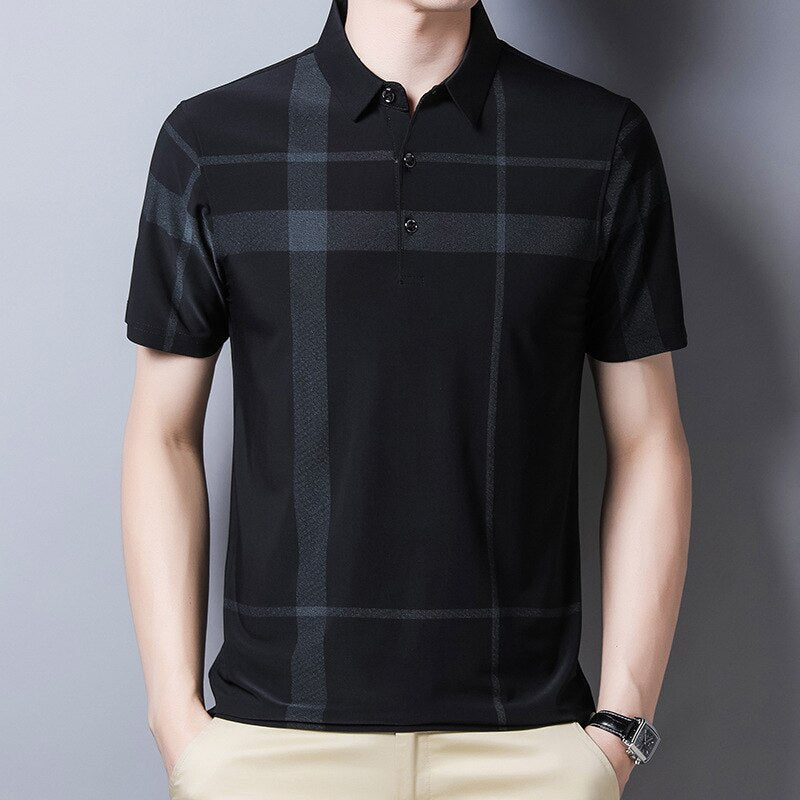 Men's Slim-Fit Checked Polo