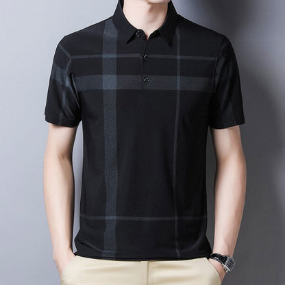 Men's Slim-Fit Checked Polo