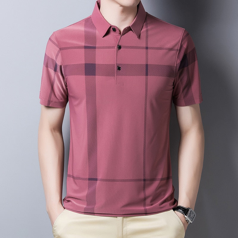 Men's Slim-Fit Checked Polo