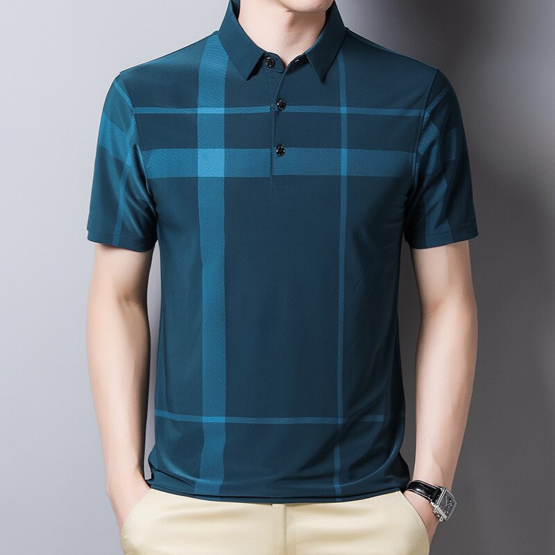 Men's Slim-Fit Checked Polo