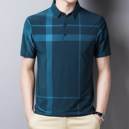 Men's Slim-Fit Checked Polo