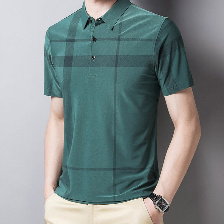Men's Slim-Fit Checked Polo
