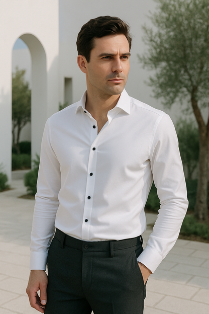 Men's Smart Casual Shirt Wrinkle-Free Stretch