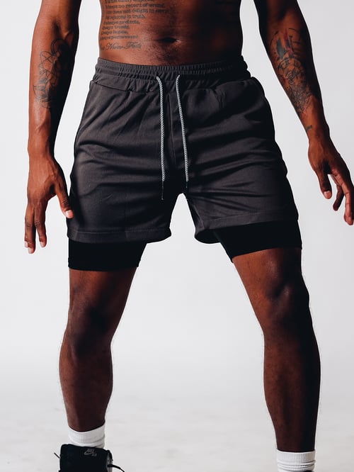 Men's Sport Shorts 2-in-1 Breathable Polyester For Training and Outdoor Sports