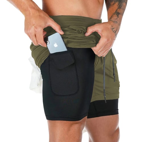 Men's Sport Shorts 2-in-1 Breathable Polyester For Training and Outdoor Sports