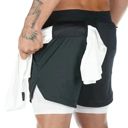 Men's Sport Shorts 2-in-1 Breathable Polyester For Training and Outdoor Sports