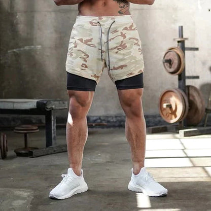 Men's Sport Shorts 2-in-1 Breathable Polyester For Training and Outdoor Sports