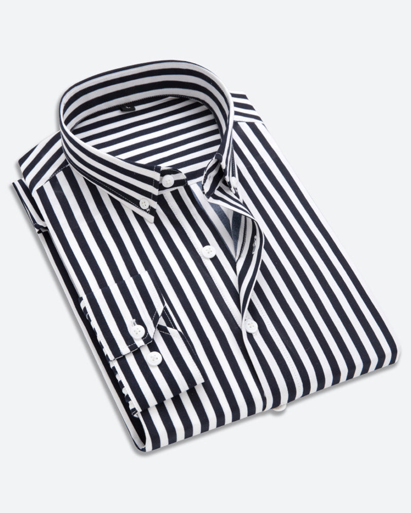 Men's Striped Modern Shirt for Business Occasions