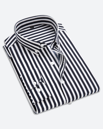 Men's Striped Modern Shirt for Business Occasions
