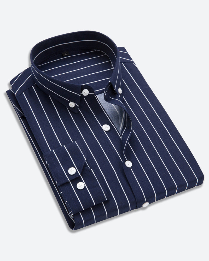 Men's Striped Modern Shirt for Business Occasions