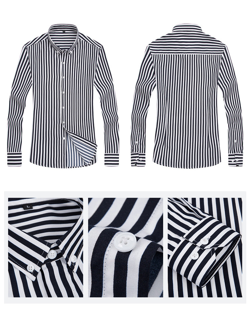 Men's Striped Modern Shirt for Business Occasions