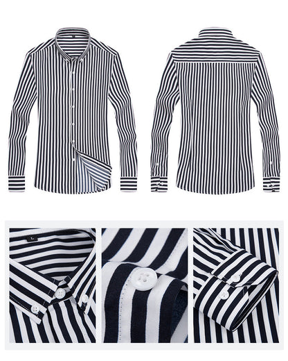 Men's Striped Modern Shirt for Business Occasions