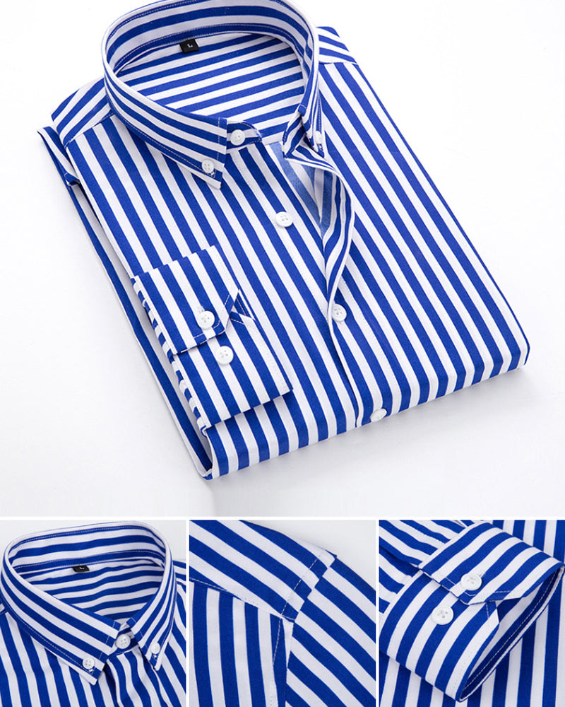 Men's Striped Modern Shirt for Business Occasions