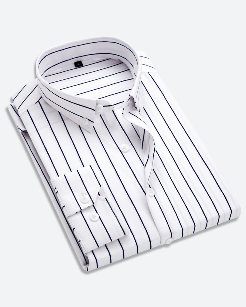 Men's Striped Modern Shirt for Business Occasions