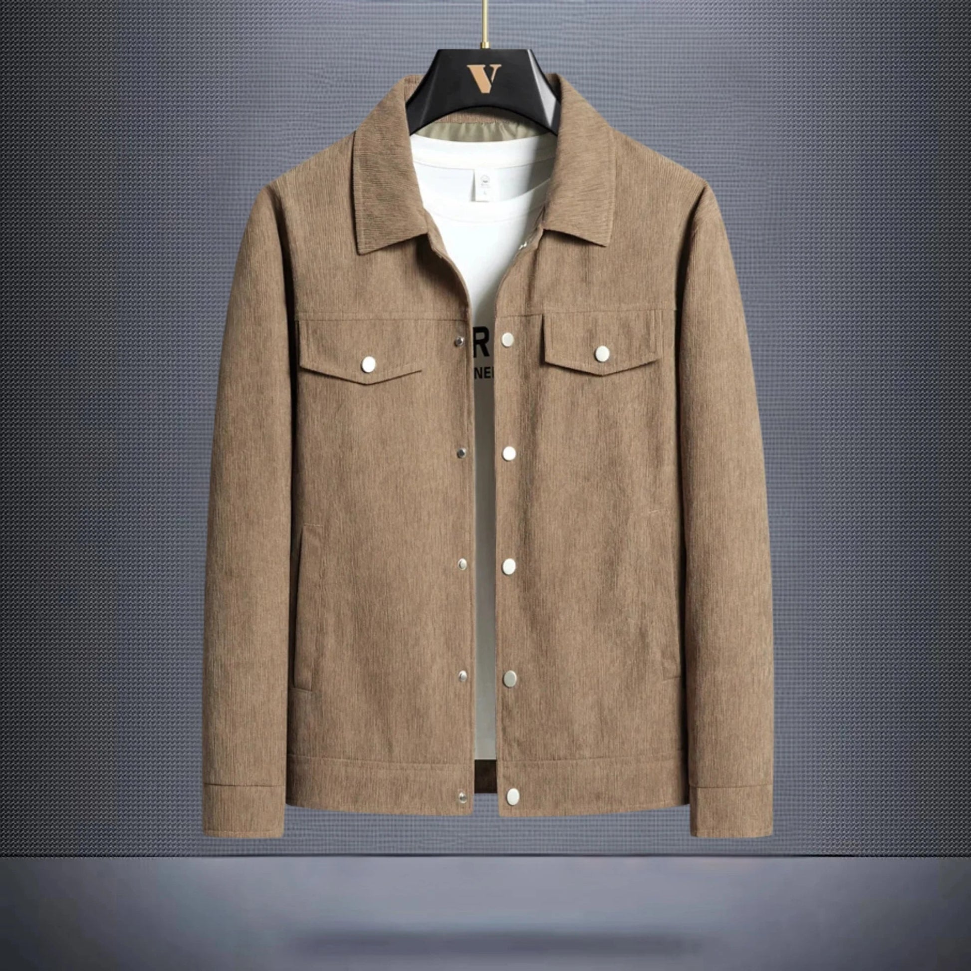 Men's Summer Jacket with Ribbed Texture