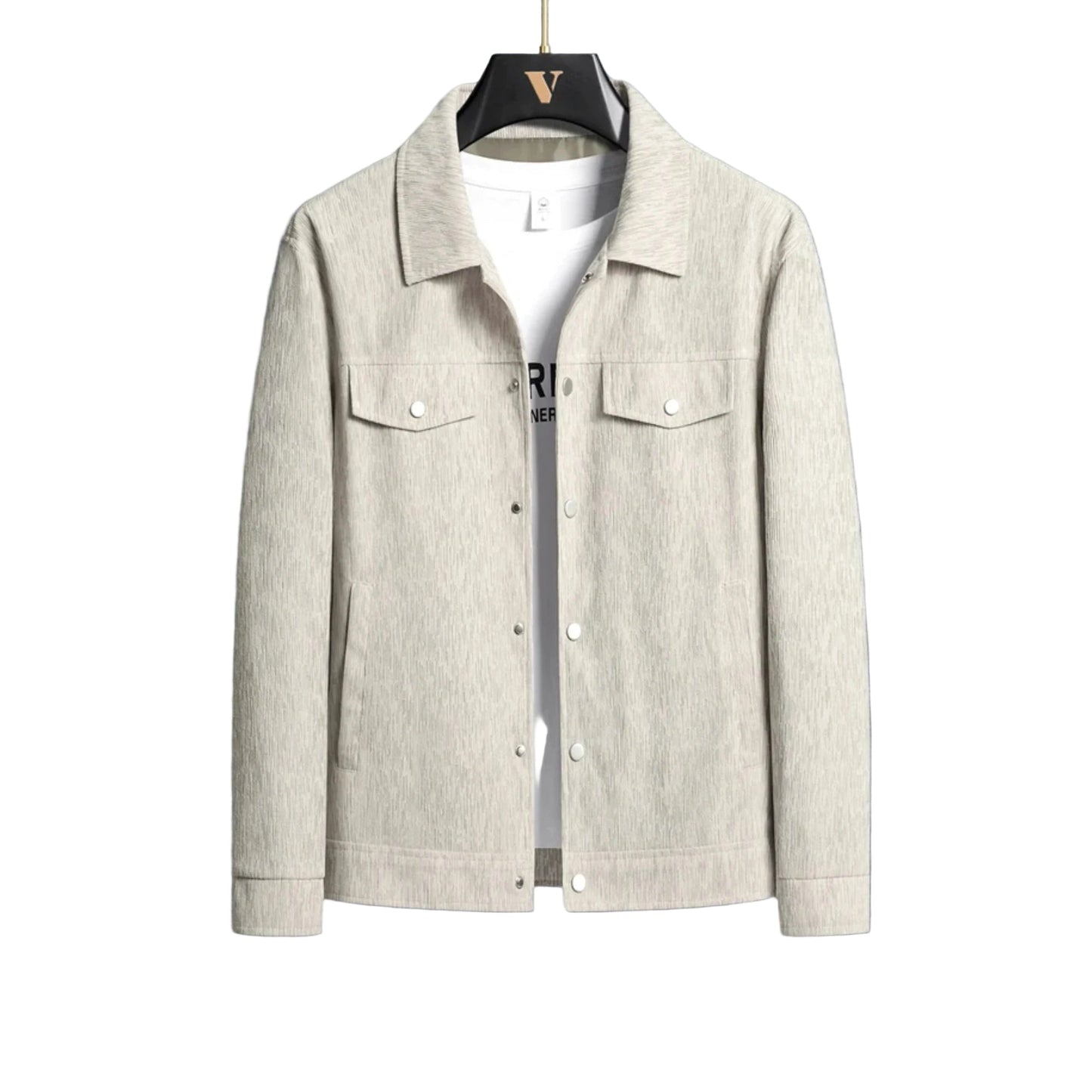 Men's Summer Jacket with Ribbed Texture