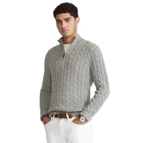 Men's Sweater Casual Half Zip Breathable Material