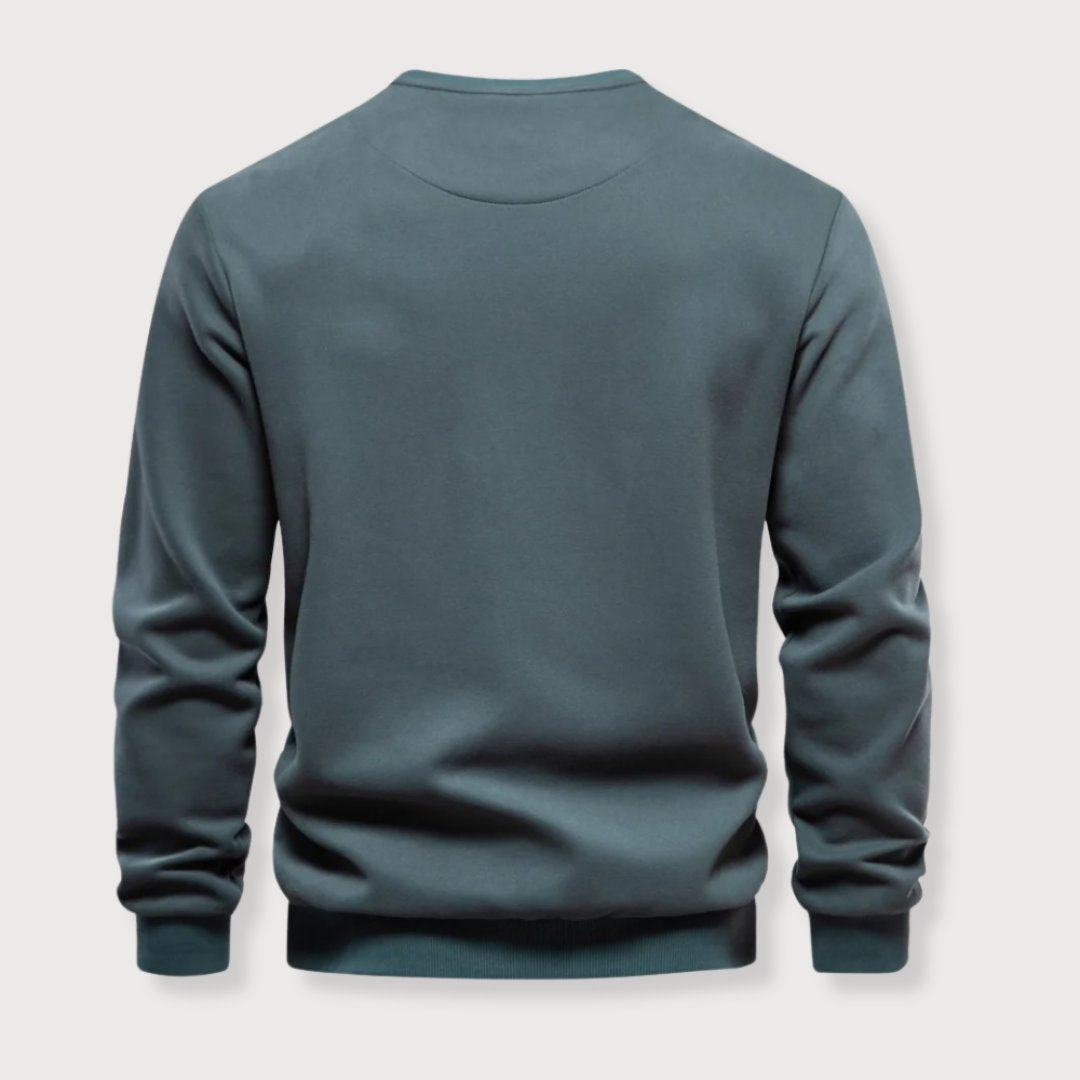 Men's Sweater Crewneck With Zipped Pocket Casual