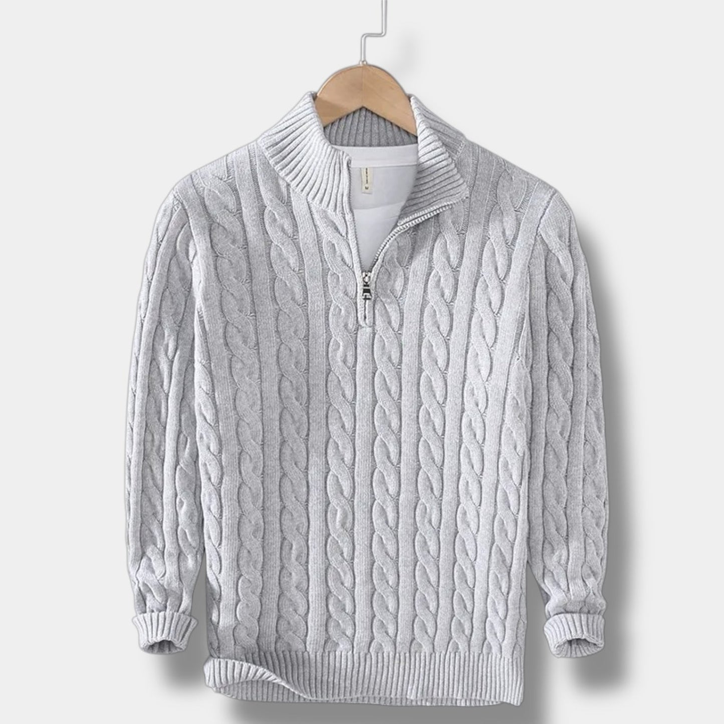 Men's Sweater Jacquard Mock Neck Stylish