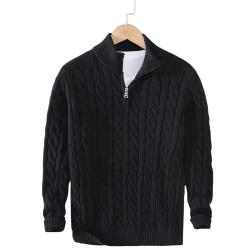 Men's Sweater Jacquard Mock Neck Stylish
