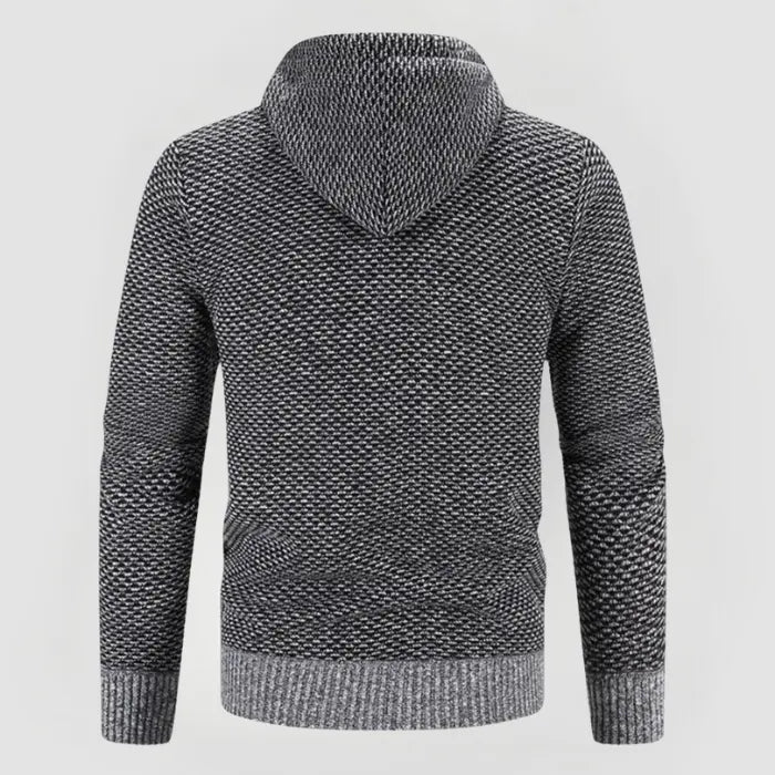 Men's Sweater Minimalist Design with Padded Hood