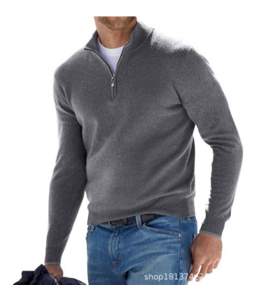 Men's Sweater Quarter-zipper Casual Cotton Blend