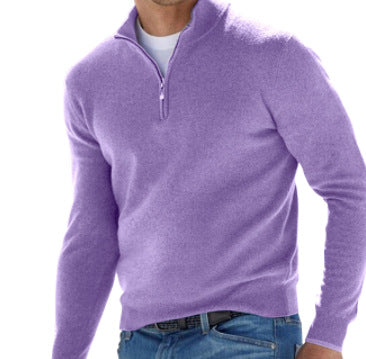 Men's Sweater Quarter-zipper Casual Cotton Blend